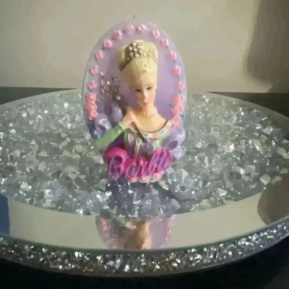 Vintage Mattel 2000 princess Barbie birthday wax candle Bougie caketopper Wilton